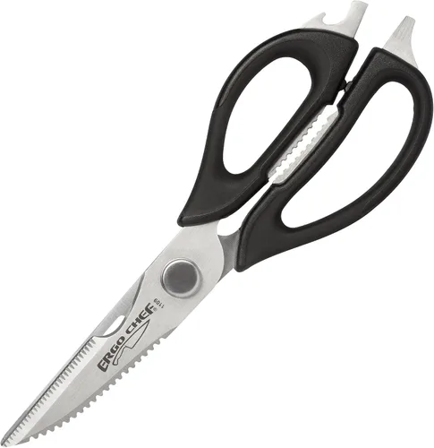 Vista 11 de Ergo Chef Tijeras de cocina multiusos, tijeras de acero inoxidable resistentes de alta calidad, aves de corral ultra afiladas, multifunción