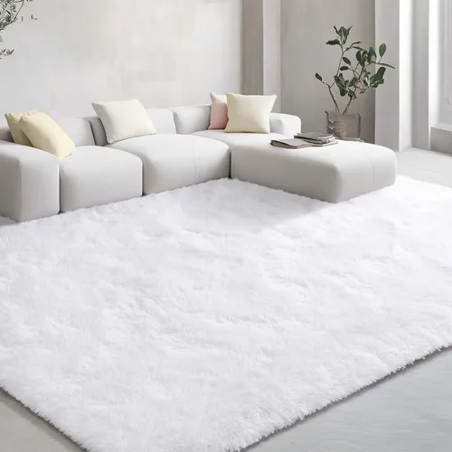 Vista 143 de EVOIONOS Alfombra Redonda Negra para Dormitorio, 4x4 Pies Alfombra de Área Circular Suave y Esponjosa para Sala de Estar, Alfombra Circular de Felpa