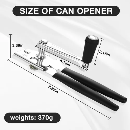 Vista 7 de Abrelatas comercial manual resistente con imán Extra Long Handles,Ergonomic Design Large Handheld Open Easy for Big Cans,Home Kitchens,Seniors &