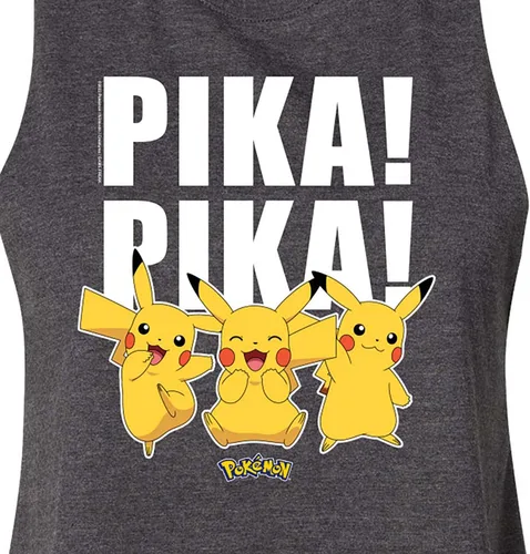 Vista 3 de HYBRID APPAREL - Pokémon - Pika! Pika! - Camiseta corta sin mangas con espalda cruzada para jóvenes