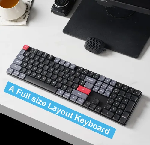 Vista 4 de Keychron K5 Pro Teclado mecánico inalámbrico QMK/VIA personalizado, diseño 100% de tamaño completo, 108 teclas programables, ultra delgado blanco