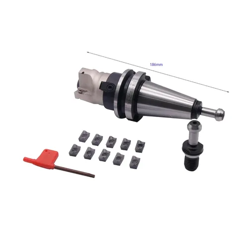 Vista 3 de BT40-FMB22-45L Fresa de extremo de cara de vástago y 1.97 pulgadas/1.969 in de diámetro de corte 4 flautas 400R-50-22-4T Fresa de extremo de cara