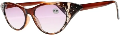 Vista 4 de Mujeres Cat Eye Diseñador Diamantes de imitación Protección UV Lente Tintado Lectores Sol Gafas de Lectura +1.00~+4.00