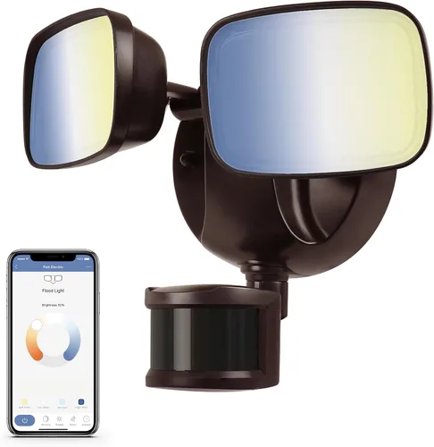 Vista 14 de Luz de inundación LED inteligente WiFi de doble cabezal