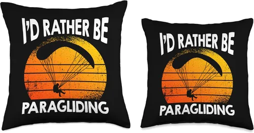 Vista 3 de Funny Paragliding Equipment Paragliding Gifts I'd Rather Be - Almohada de parapente, 16 x 16 pulgadas, multicolor