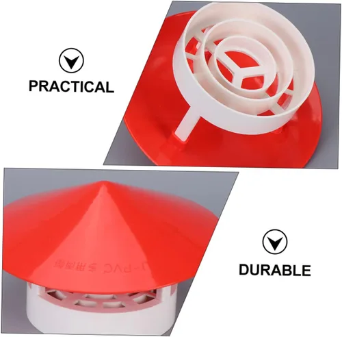 Vista 7 de MERRYHAPY 1pc impermeable Smokestack Cap Pvc cubierta de chimenea para protección contra el tiempo embudo protector para ventilación de techo