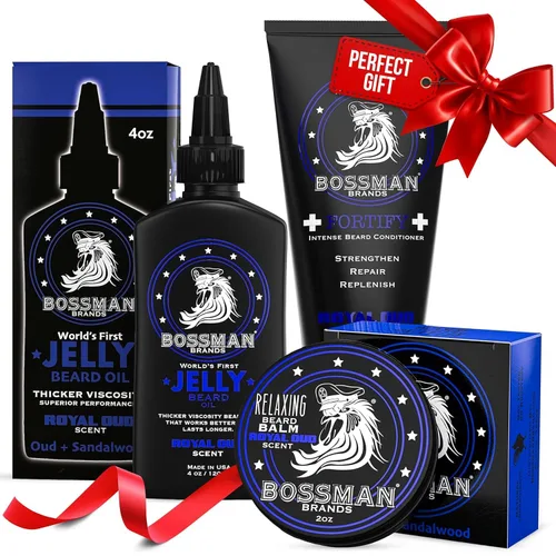 Vista 17 de Bossman Essentials - Kit de barba para hombre, juego de regalo de 3 piezas