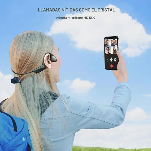 Vista 7 de Auriculares de Conducción Ósea - Auriculares Bluetooth 6.0 de Oído Abierto, Auriculares Inalámbricos con Micrófono y Ajuste Cómodo, 10 Horas