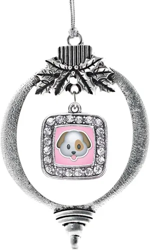 Vista 225 de Inspired Silver - Nana púrpura - Adorno de Navidad plateado - Adorno cuadrado para árbol de Navidad con circonita cúbica - Decoración colgante