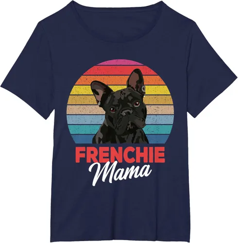 Vista 21 de Frenchie Mama - Camiseta divertida de regalo para niñas y perros Bulldog Francés, Negro, S