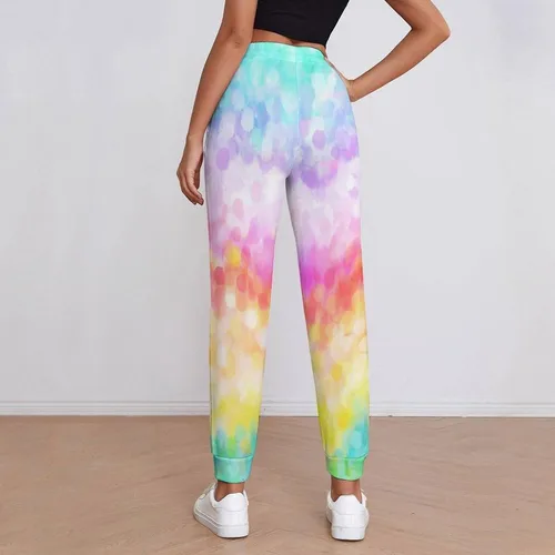 Vista 3 de Painted Rainbow Casual Sweatpants for Women High Waisted Jogger Pants Sport Trousers with Pockets
