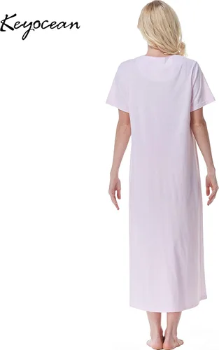 Vista 2 de Keyocean - Camisones para mujer, 100% algodón, suave, ligero, cómodo, ropa de dormir