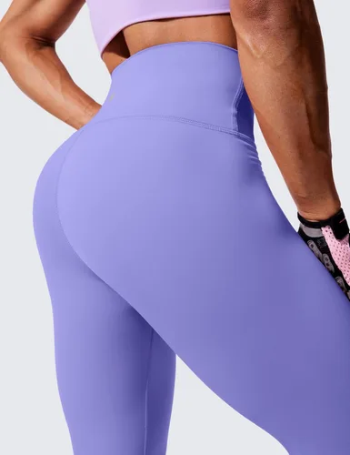 Vista 3 de CRZ YOGA - Leggings de compresión Hugged Feeling para mujer, de 25 pulgadas, leggings de entrenamiento de cintura alta gruesa con control de abdomen