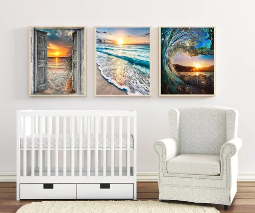 Vista 5 de KINPLUB Paquete de 6 Kits de Pintura de Diamantes para Adultos, Kits de Arte de Diamantes de Playa 5D para Principiantes, Pintura DIY de Taladro