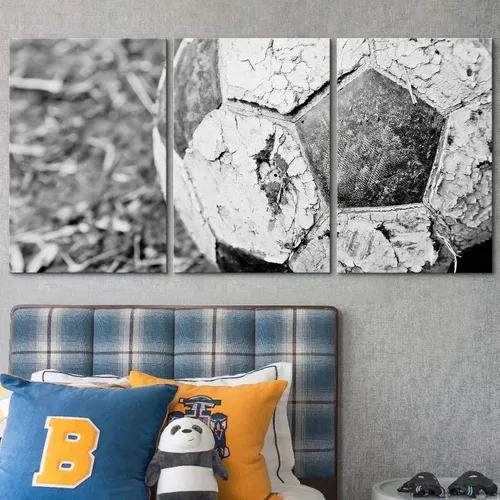 Vista 151 de wall26 Lienzo enmarcado para pared, juego de arte de primer plano, detalles de costuras de béisbol, atletas deportivos, fotografía, moderno