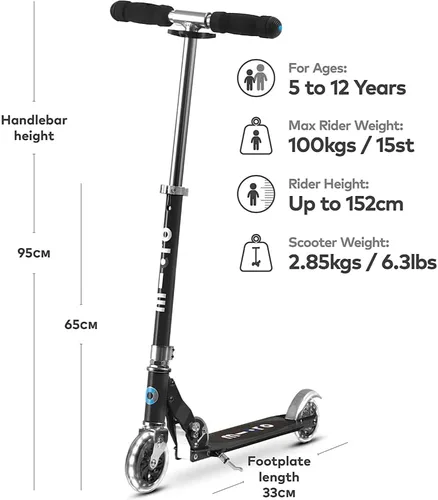 Vista 5 de Micro, Micro Sprite LED, 2-Wheel Foldable Aluminum Kids Scooter
