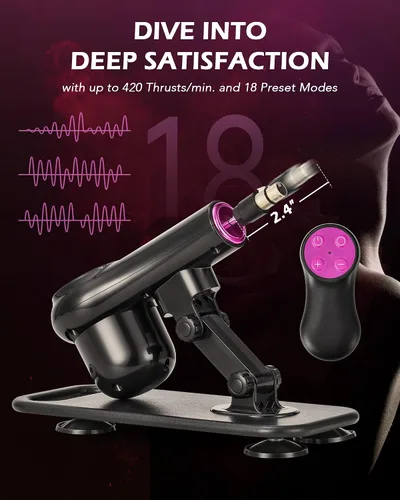 Vista 2 de SENSUA Máquina sexual automática, máquina de consolador de empuje con 6 accesorios y control remoto para mujeres, hombres, parejas, juguetes