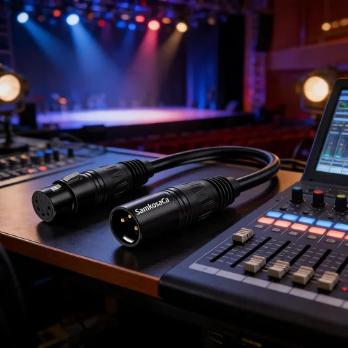 Vista 6 de Cable de iluminación DMX de 3 pines a 5 pines, macho de 3 pines a 5 pines hembra XLR/DMX cable adaptador para micrófono DMX luz de escenario – 2