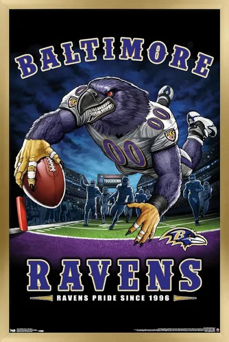 Vista 16 de Trends International NFL Baltimore Ravens - Póster de pared de End Zone 17, 14.725 x 22.375 pulgadas, versión enmarcada de madera de granero