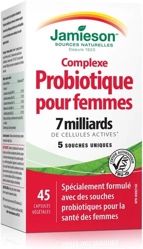 Vista 2 de Jamieson Complejo probiótico para mujeres 7 mil millones, 45 cápsulas vegetales