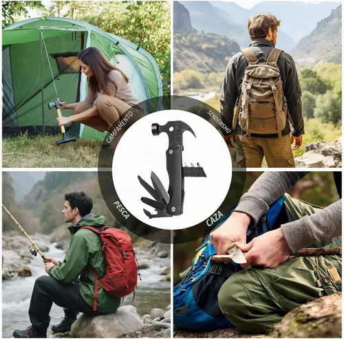 Vista 5 de Martillo multiherramienta, regalo de múltiples herramientas 12 en 1 para hombres, regalos para papá, rellenos de calcetines de Navidad para marido