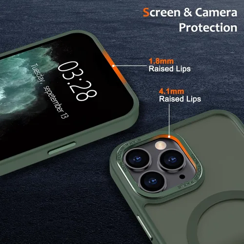 Vista 1307 de Anuck - Funda magnética para iPhone 11 compatible con MagSafe, carcasa trasera mate translúcida dura, borde de TPU, delgada, resistente a impactos