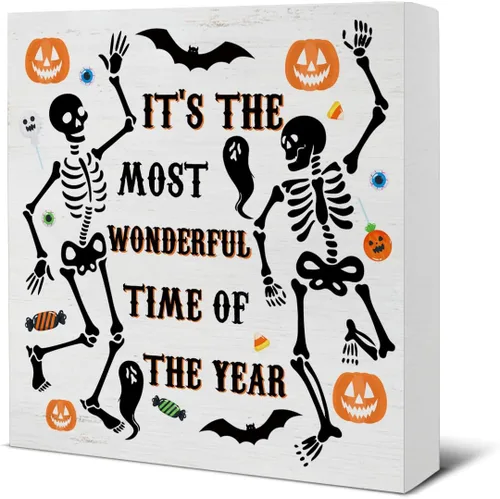 Vista 13 de Decoraciones de Halloween, decoración de cocina de Halloween, letrero de madera de café, decoración de Halloween para interiores, para escritorio