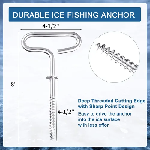 Vista 2 de Ice Anchor Drill Adapter, Ice Fishing Shelter Accessories, Universal for Ice Anchors