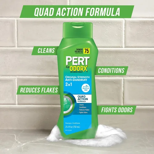 Vista 4 de Pert Plus Champú 2 en 1 + Acondicionador Control de la caspa 25.40 oz (Paquete de 5)