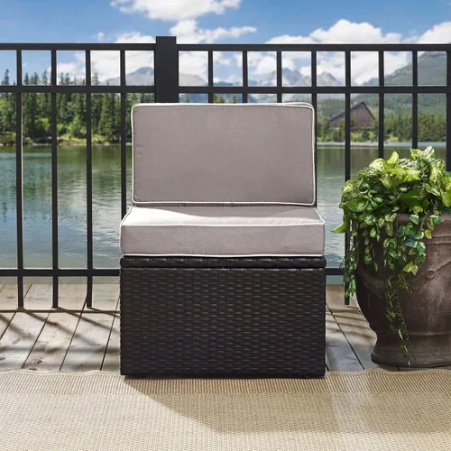Vista 6 de Crosley Furniture Palm Harbor - Silla seccional para exteriores sin brazos, sillas de mimbre para patio, porche, terraza, patio trasero