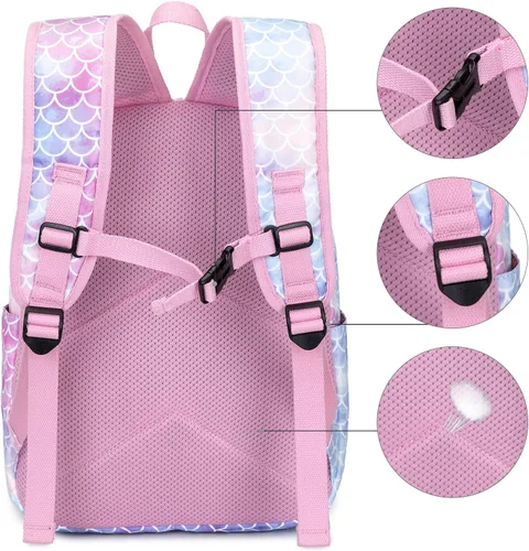 Vista 7 de CAMTOP Juego de morral y lonchera para niñas de preescolar y primaria