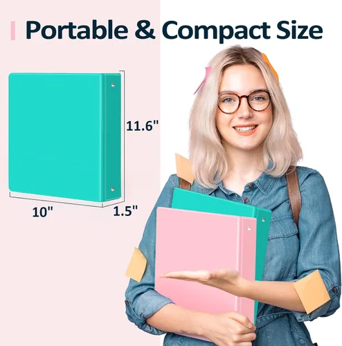 Vista 6 de BinderX - Carpeta de 3 anillos redondos extraduradera de 1 pulgada, se adapta a 175 hojas de papel de 8.5 x 11 pulgadas, cubierta personalizable