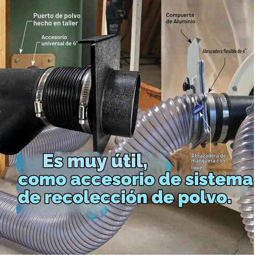 Vista 6 de Puertos de conector de manguera flexible de control de polvo de 4 pulgadas 70149 para manguera de recolección de polvo de carpintería de 4 pulgadas