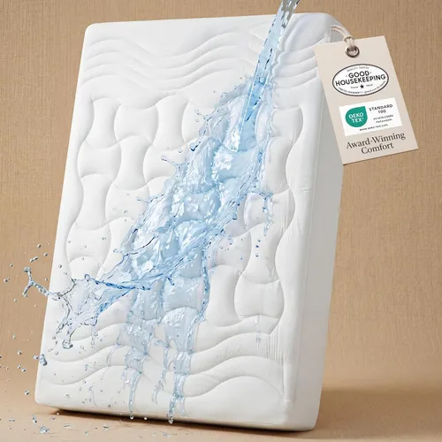 Vista 8 de Bedsure Protector de colchón Twin impermeable - Protector de colchón acolchado impermeable ajustable con cubrecolchón y bolsillo profundo de 8-21