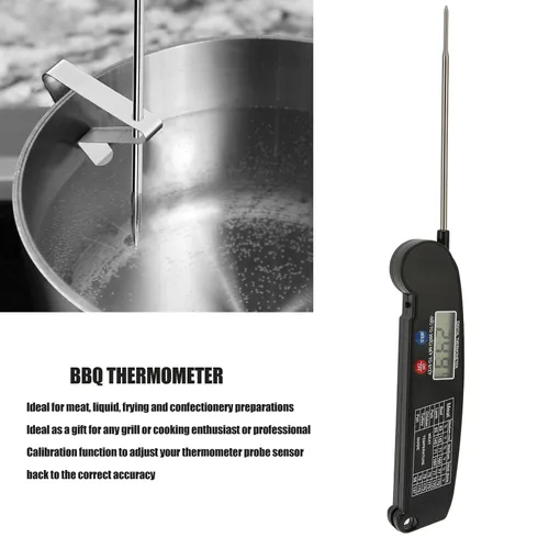 Vista 4 de Termómetro digital para carne, termómetro digital de alimentos con pantalla de retroiluminación encendido y apagado automático, termómetro
