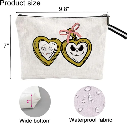 Vista 2 de Bolsa de maquillaje inspirada para mujer, bonita bolsa de cosméticos para amigos y familia, bolsa de aseo de viaje, bolsa de cosméticos portátil