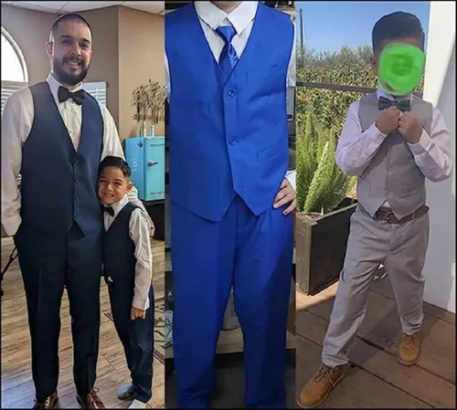 Vista 6 de SaiLiiny Conjunto formal de 5 piezas para niños, chaleco y pantalones