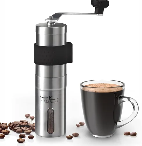 Vista 8 de Molinillo de café manual – 18 ajustes ajustables, molinillo cónico de grano de café de acero inoxidable, portátil, duradero y apto para viajes