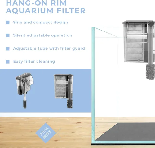Vista 5 de Aqua Worx Kit de inicio de nano acuario - Kit de tanque de peces de acuario pequeño - Kits de inicio de acuario con tanque de 3.17 galones