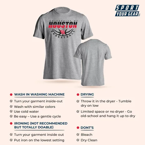 Vista 2 de Sport Your Gear Camiseta de manga larga con licencia oficial, estilo retro y envejecido para fanáticos universitarios