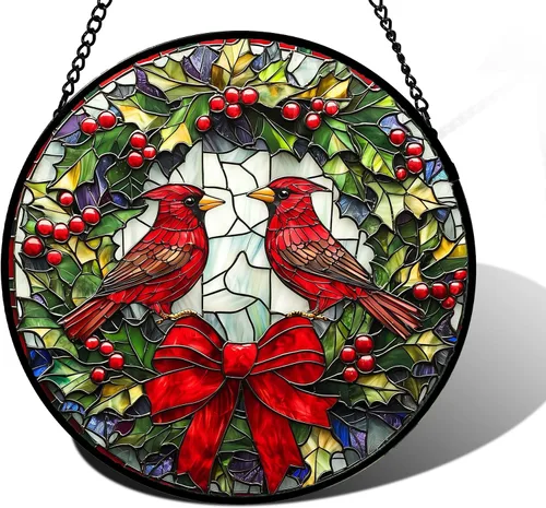 Vista 19 de DASTOLL Colgante de vidrio emplomado para ventana, diseño de lirio del valle, mariposa, atrapasol para puertas, hogar, atrapasoles decoración