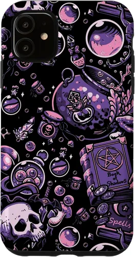 Vista 8 de Funda linda para iPhone 16 Witch's Essentials Pattern Witchy Design Halloween
