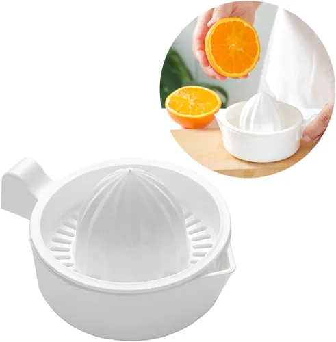 Vista 3 de Exprimidor de naranja de 2 piezas, exprimidor de cítricos de limón, taza exprimidora de frutas, exprimidores manuales de doble capa con mango