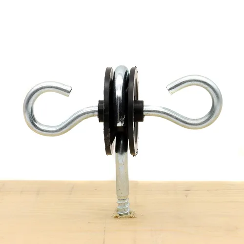 Vista 2 de JBT Anclaje eléctrico de manija de puerta atornillada para valla de 2 anillos, negro, 4 Aislador atornillado de poste de madera