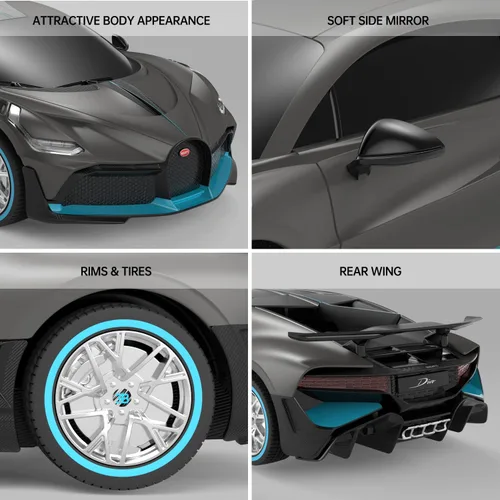 Vista 5 de RASTAR Bugatti - Auto a control remoto Bugatti Divo 1:24, auto de juguete Bugatti para niños y adultos