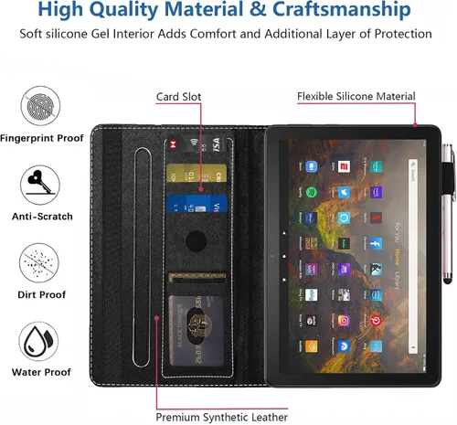 Vista 6 de Funda para tableta Amazon Fire HD 10/Fire HD 10 Plus (11ª generación, versión 2021), con cita inspiradora de «Be a Flamingo in a Flock», funda