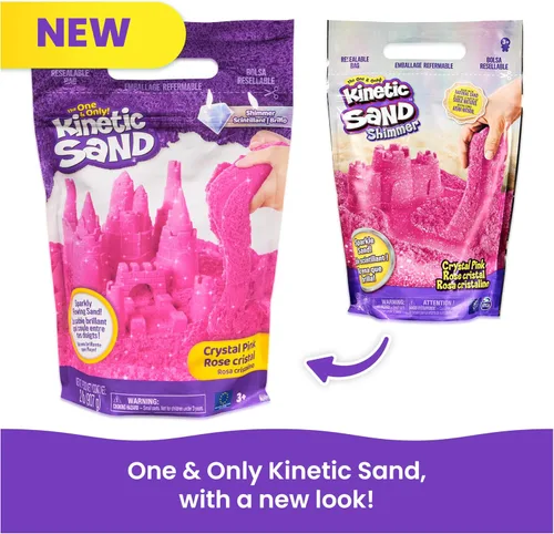 Vista 6 de Kinetic Sand Juguetes sensoriales de arena moldeable de 2 libras, color Rosa cristal