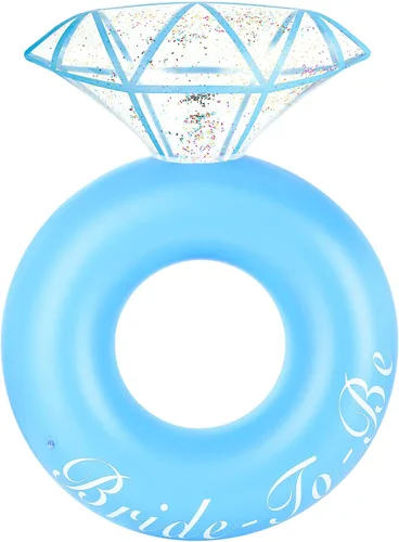 Vista 9 de HeySplash Pool Floats, Inflatable Pool Float, Large Floatie for Bachelorette Party, Swim Tube River Lake Beach Bride Wedding Decor Fun Toy Raft