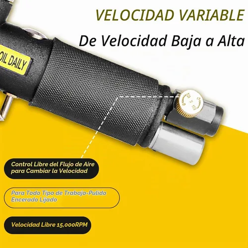 Vista 4 de Mini lijadora de aire, kit de lijadora de aire orbital aleatoria, mini lijadora neumática para kits de herramientas de lijado automático con esponja