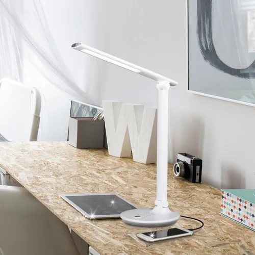 Vista 8 de OttLite Emerge - Lámpara LED de escritorio desinfectante con carga USB, desinfecta tu espacio de trabajo, activación táctil, cuello flexible, luz